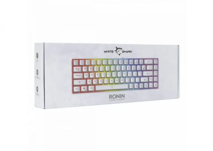Tastatura White Shark RONIN TKL/Membranska/RGB/Bela/US