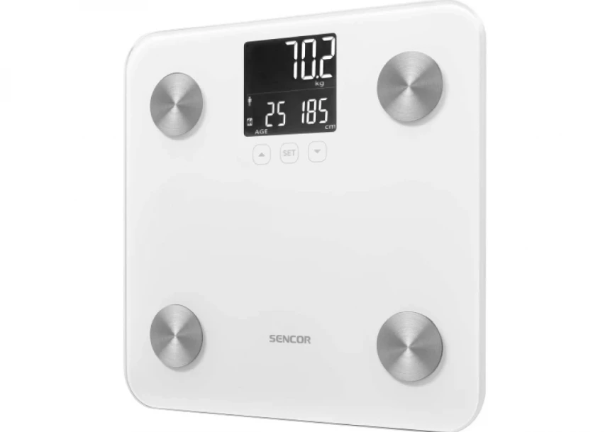 Telesna fitnes vaga Sencor SBS 6025WH/LCD/bela