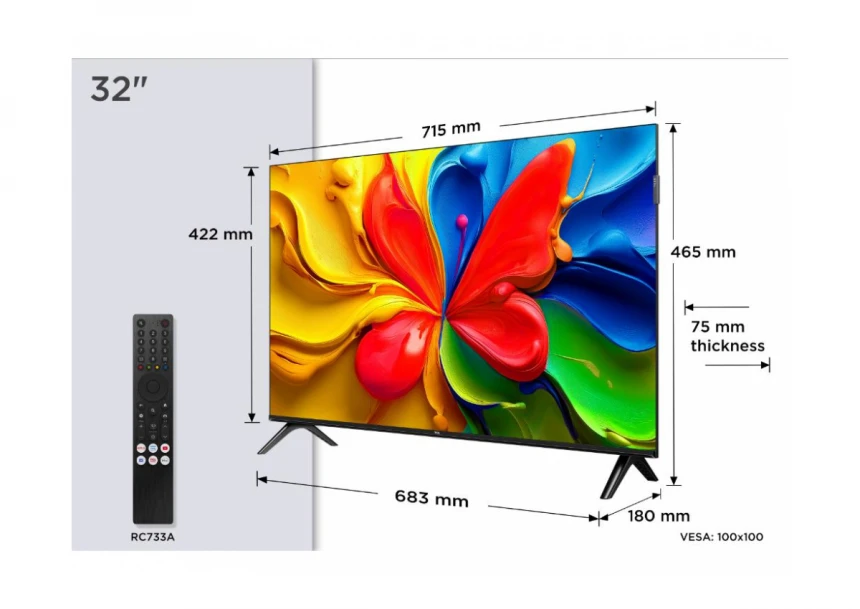Televizor TCL 32S4K/QLED/32"/HD/60Hz/Goo...