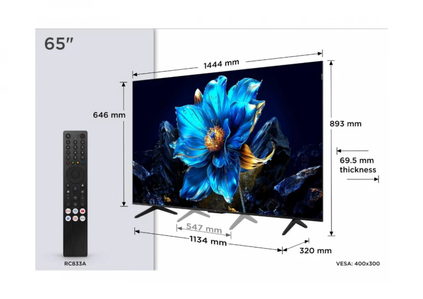 Televizor TCL 65P7K/QLED/65"/4K UHD/60Hz...