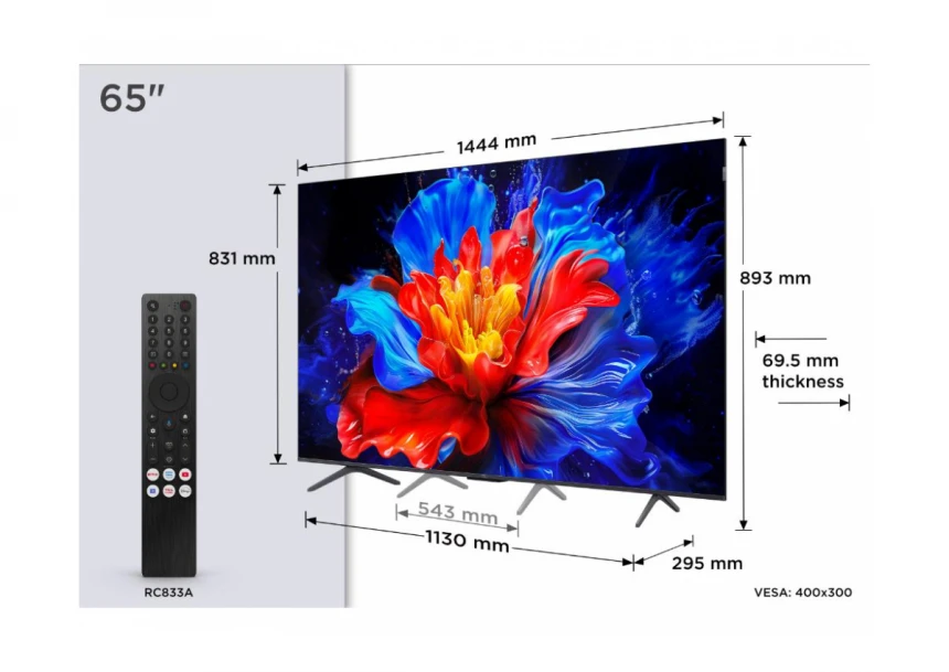 Televizor TCL 65P8K/QLED/65"/4K UHD/144H...
