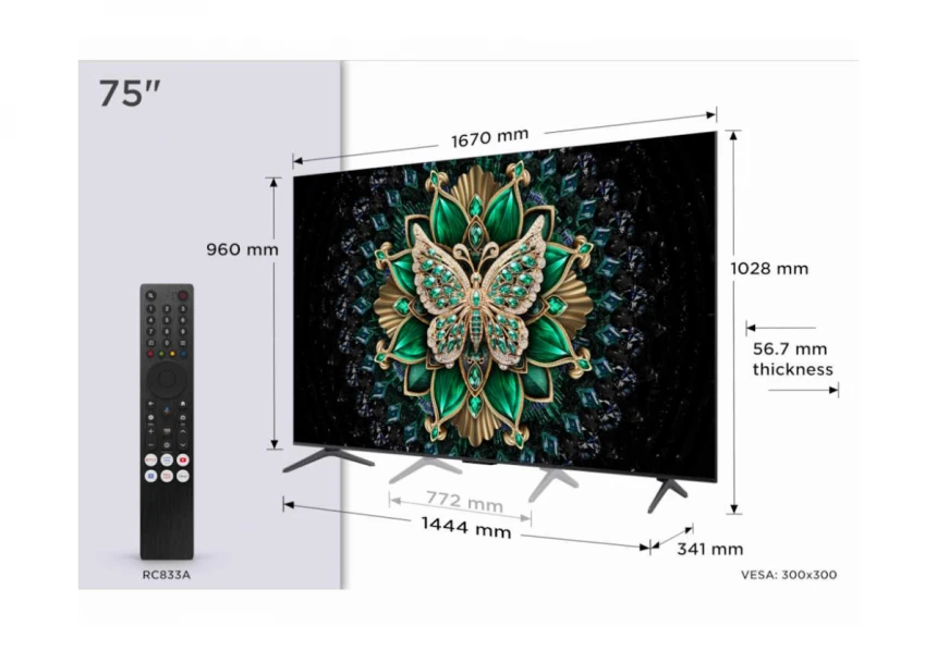 Televizor TCL 75C6K/MiniLED-QLED/75"/4K ...