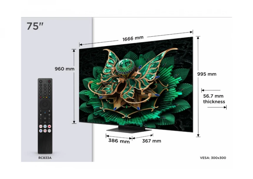 Televizor TCL 75C7K/MiniLED-QLED/75"/4K ...