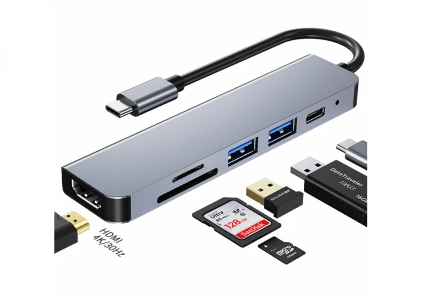 Tip C na HDMI, 2xUSB konvertor E55-075