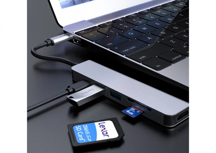 Tip C na HDMI, 2xUSB konvertor E55-075