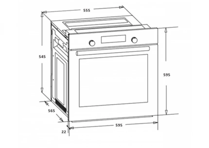 Ugradna rerna HEINNER HBO-S624LTG-IX 62l/mehanicka/inox