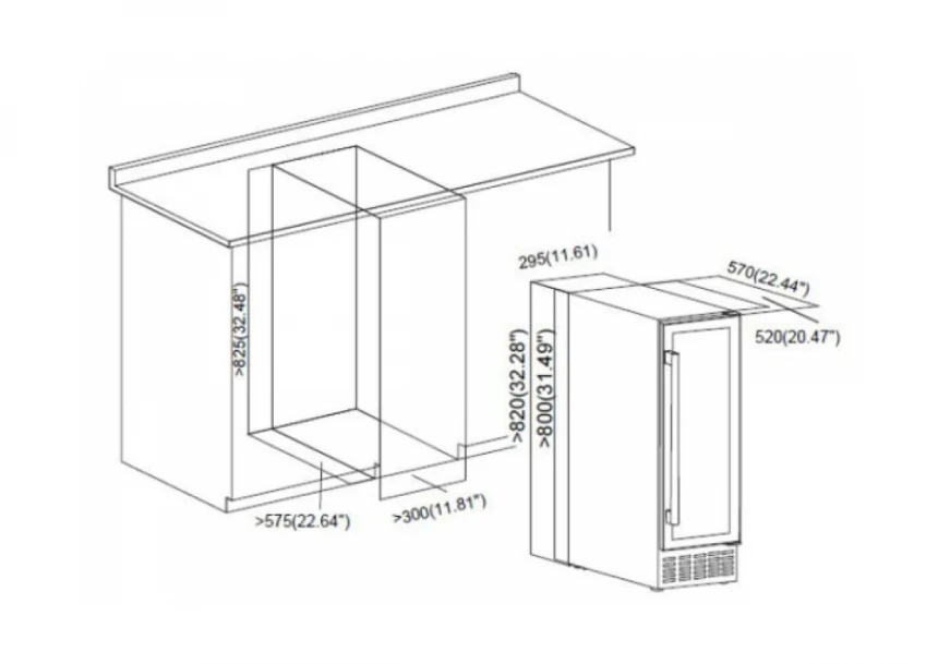 Ugradni vinski frižider HEINNER HRV-ABI56DRL20 /56l/20boca(750ml)/1zona