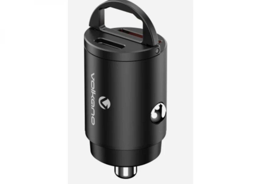 USB auto punjač Volkano Obscurix Series VK-8007-BK 30W USB-A + USB-C