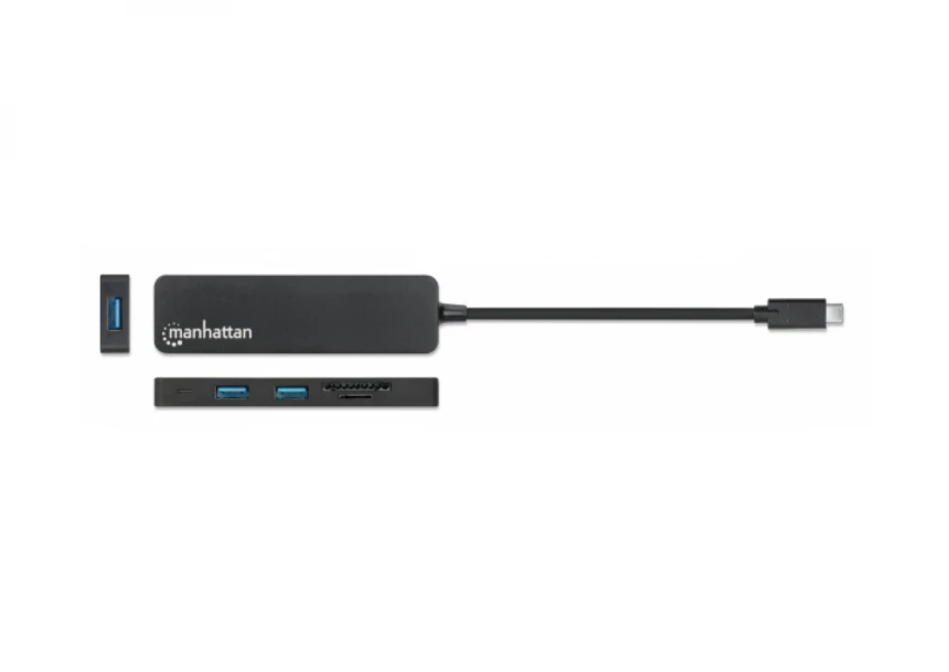 USB-C HUB 3port Manhattan 164948 3.2 G1/5Gbps/CR/Crni