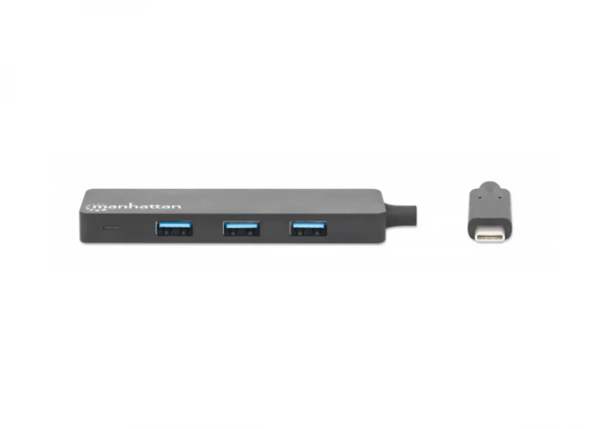 USB-C HUB 4port Manhattan 164924 3.2 G1/5Gbps/Crni