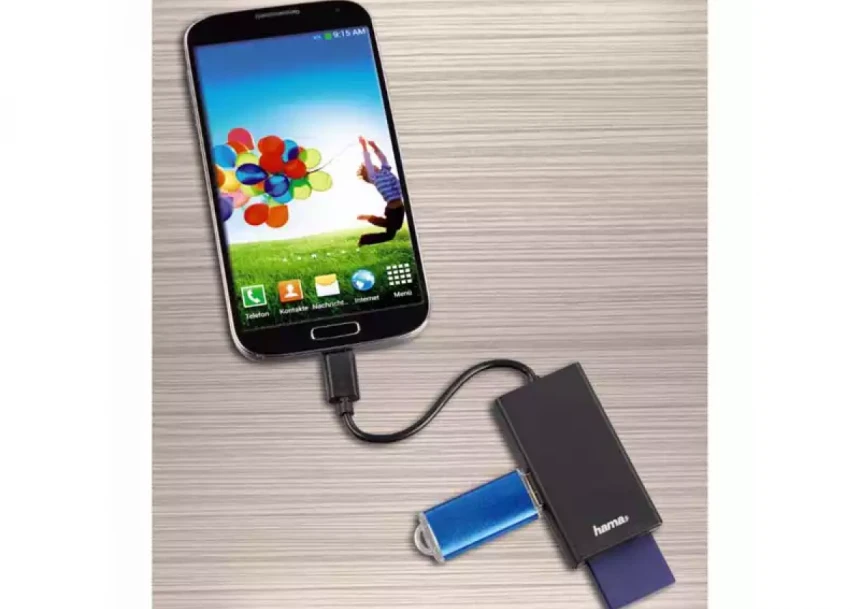 USB HUB 2.0 OTG Hama Micro USB+adapter USB A Čitač kartica za telefon/tab/PC