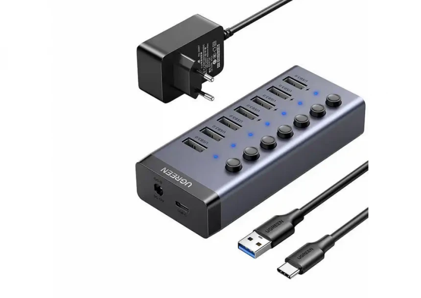 USB Hub 7 port Ugreen CM481 3.0 Tip C DC...
