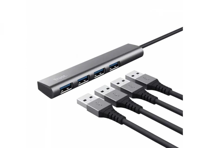 USB HUB Trust HALYX USB-3.2 4xUSB siva (24948)