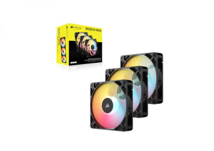 Ventilatori Corsair 3x RS120-R ARGB 120mm PWM-Triple Pack - Crni, CO-9050196-WW