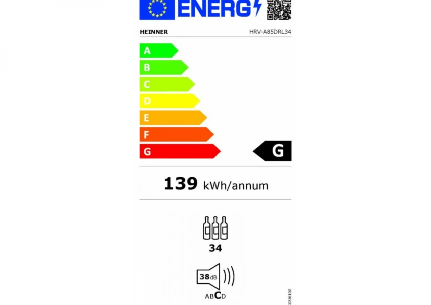 Vinski frižider HEINNER HRV-A85DRL34/85l/34boca(750ml)/1zona