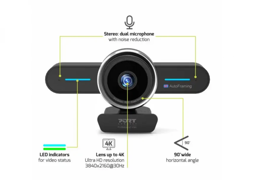 Web kamera Port Designs 4K stereo