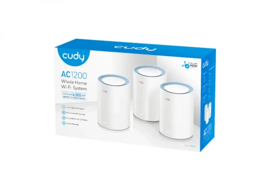 Whole Home Wi-Fi Mesh System Cudy M1200 AC1200 Dual Band (3-Pack)