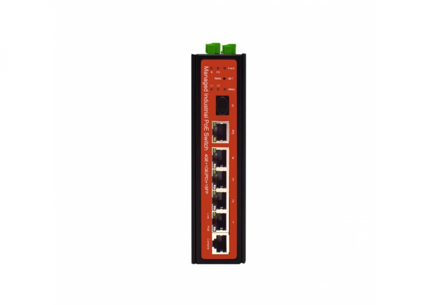 Wi-Tek WI-PMS305GF-I 5GE+1SFP Ports 48V L2 Managed Industrial PoE Switch with 4-Port PoE