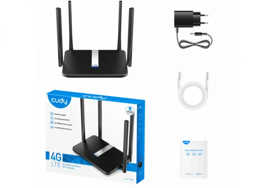 Wireless Router Cudy LT500 Outdoor 4G LTE Cat 4 AC1200 Nano SIM/10/100Mbps WAN/LAN