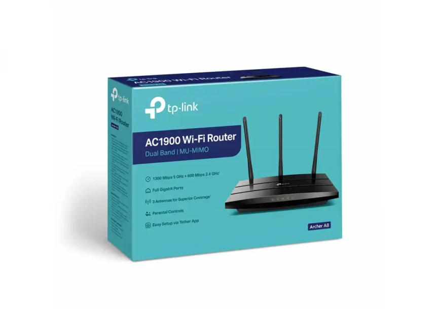 Wireless Router TP-Link Archer A8 MU-MIMO Wi-Fi 5 AC1900/3x ext antena/1WAN/4LAN