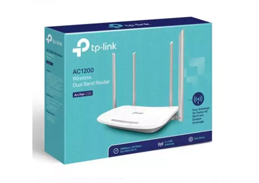 Wireless Router TP-Link Archer C50 AC1200 867Mb/s/ext x 4/2.4-5Ghz/1WAN/4LAN