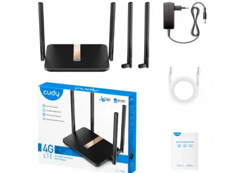 Wireless ruter Cudy LT500D 4G LTE AC1200 CPE 4+5Ghz, 1W/4Lan 10/100/ 4xAnt