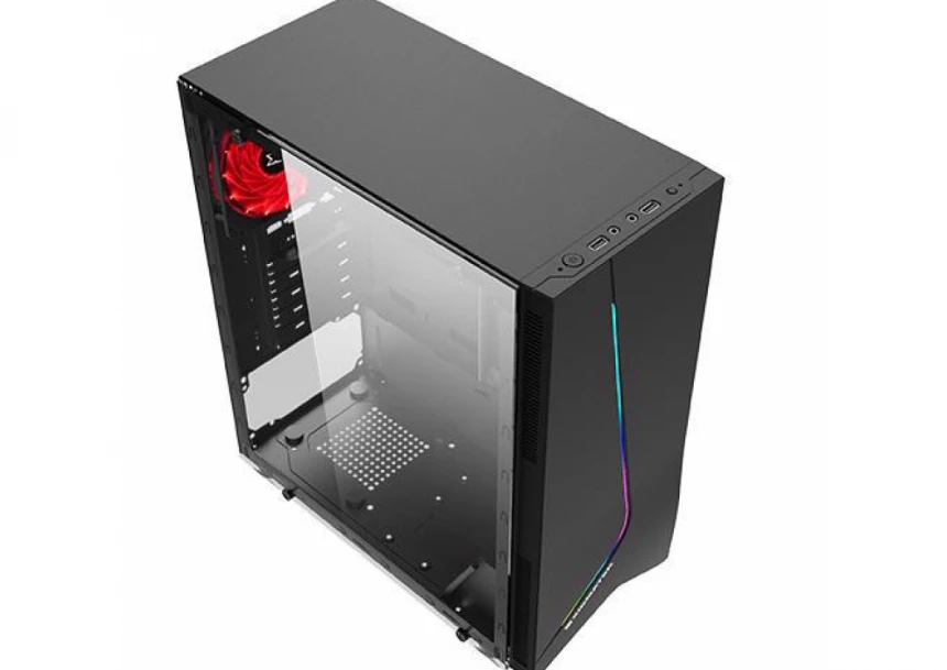Xigmatek Eros (ATX, USB3.0x1+USB2.0x1, Rainbow LED traka na prednjoj strani , staklo sa bočne strane,  ventilator sa zadnje strane