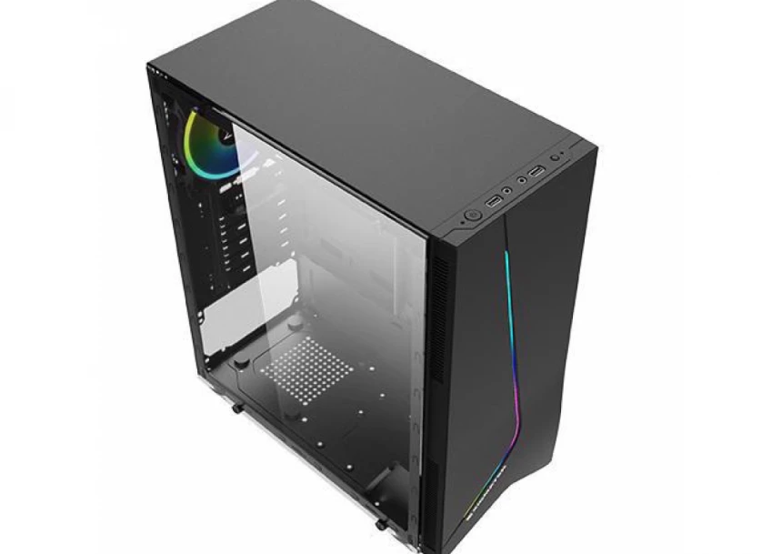 Xigmatek Eros (ATX, USB3.0x1+USB2.0x1, Rainbow LED traka na prednjoj strani , staklo sa bočne strane,  ventilator sa zadnje strane