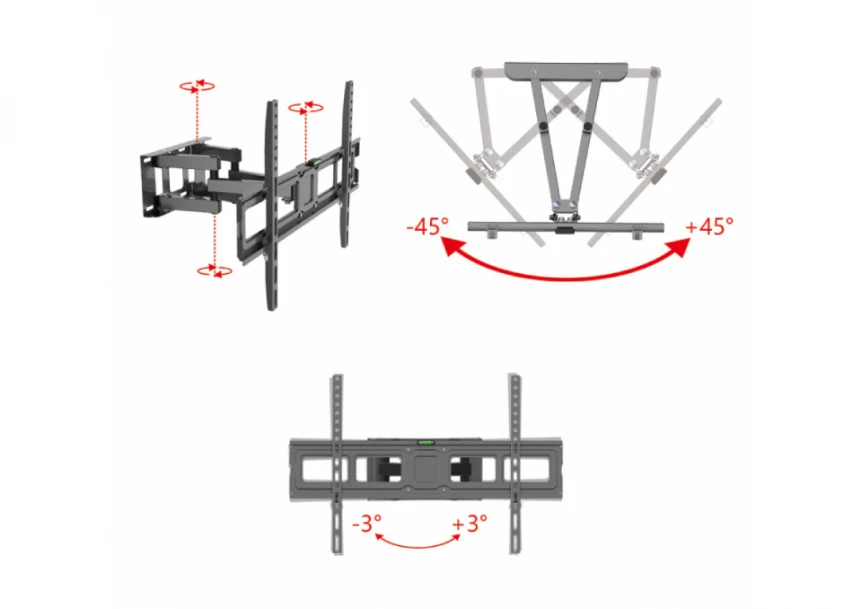 Zidni TV nosač, zglobni, od 32" do 75"  LCDH664BH