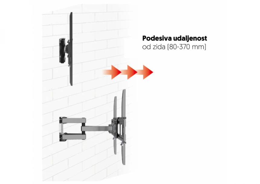Zidni TV nosač, zglobni, od 32" do 75"  LCDH664BH