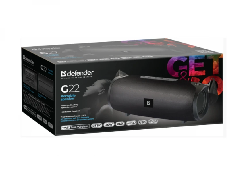 Zvučnik Defender G22 20W, bluetooth crna