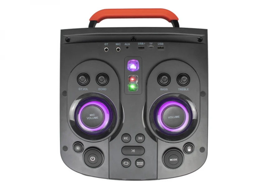 Zvucnik Mikado MD-104KP 200W, 12V 14000mAh USB, Bluetooth, micro SD crni