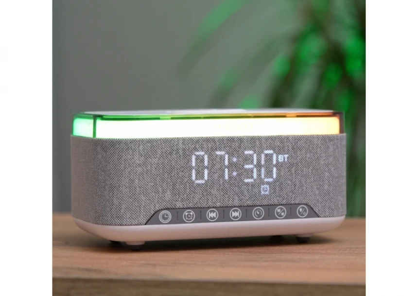 Zvučnik Mikado MD-W8 1200mah, 10W lampa/alarm/wireless punjač/sivi